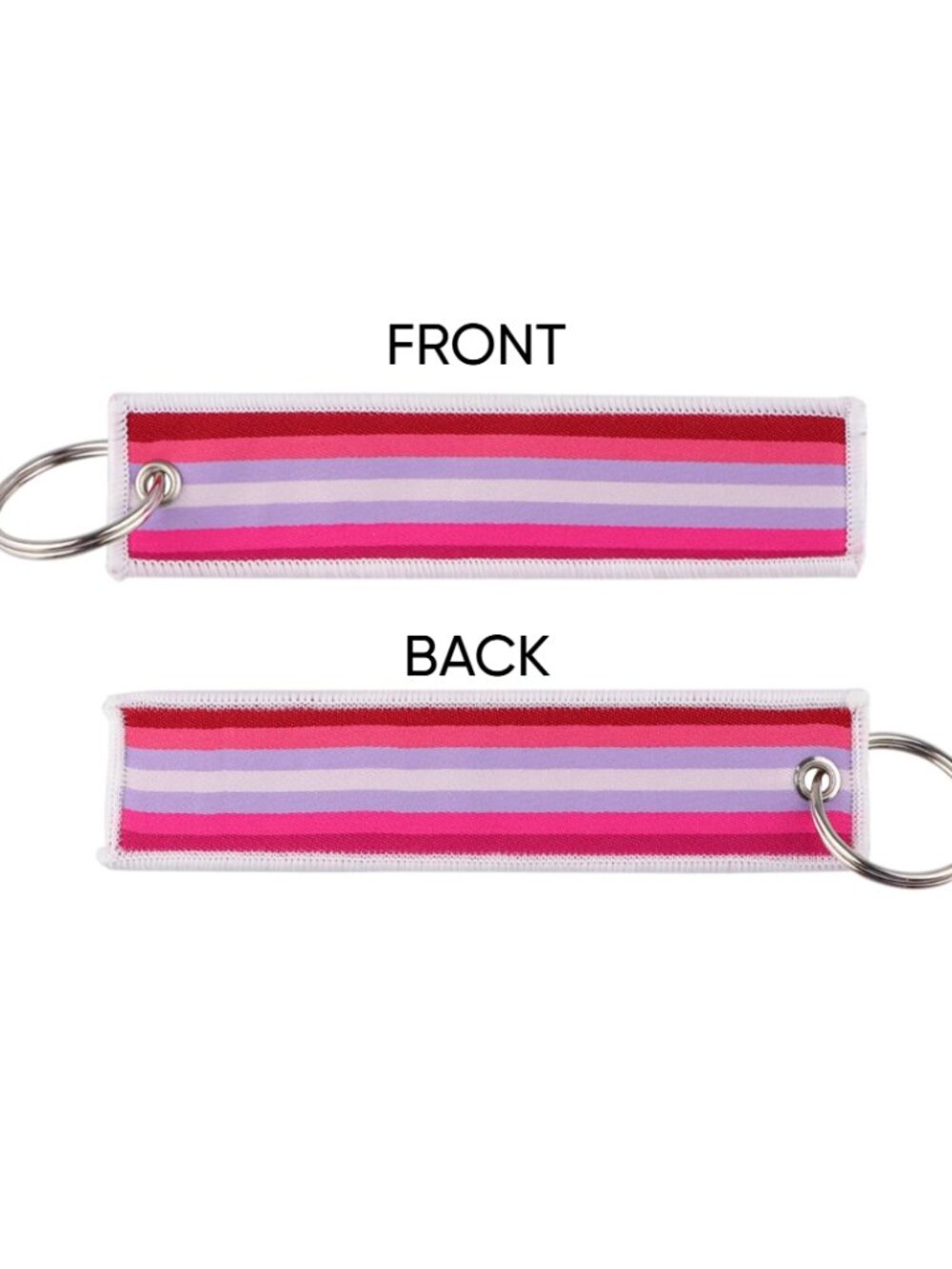 Lesbian Pride Flag Keychain - 1.2" x 5.1" inches